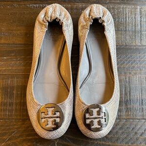 Tory Burch Metallic Silver  Loafers